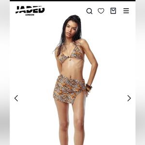 NWT Jaded London Sorbet Orange Jacquard bikini set Xs / small